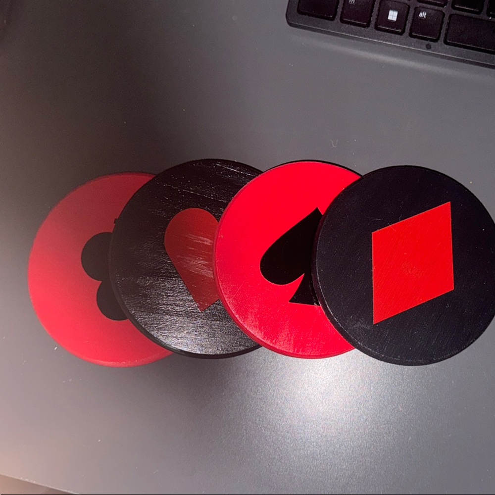 Red and Black Playing Card Coasters